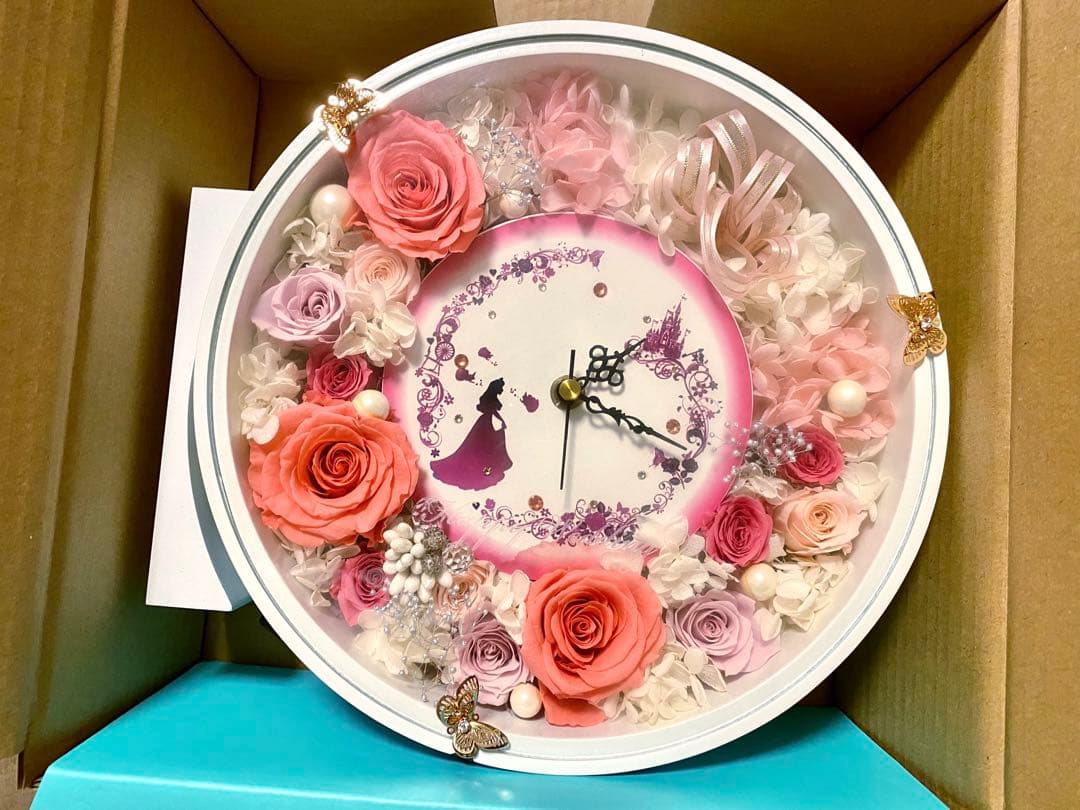 Alice flower プリザーブドフラワー置き時計