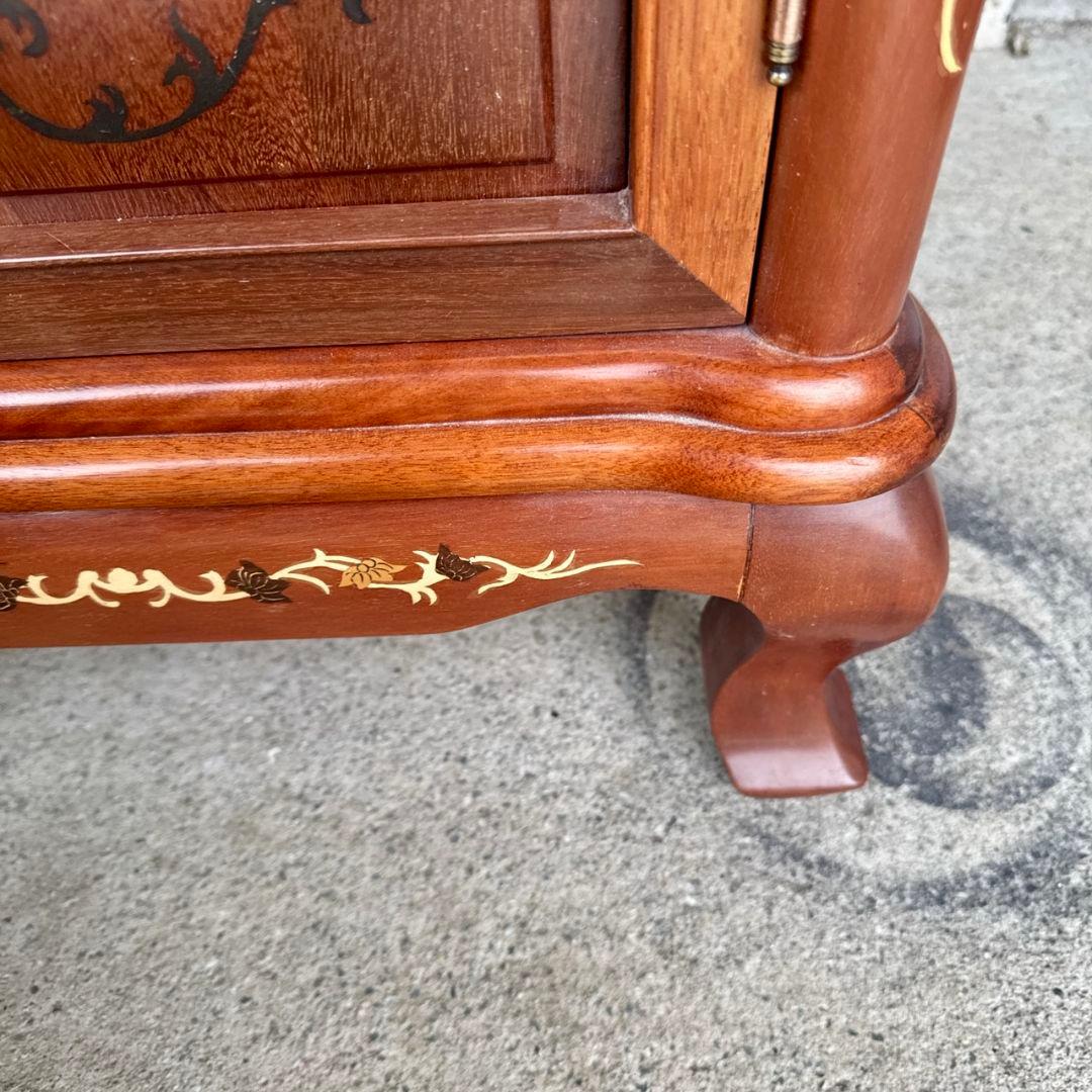 アンティーク家具 キャビネット レトロ 収納 花柄 花模様 チェスト