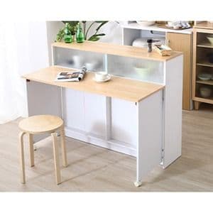 キッチンカウンター/キッチン収納 【ナチュラル】幅120cm バタフライテーブル