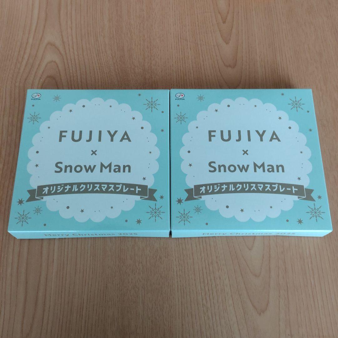 Man 不二家 クリスマスケーキ プレート 皿 スノーマン　2枚セット