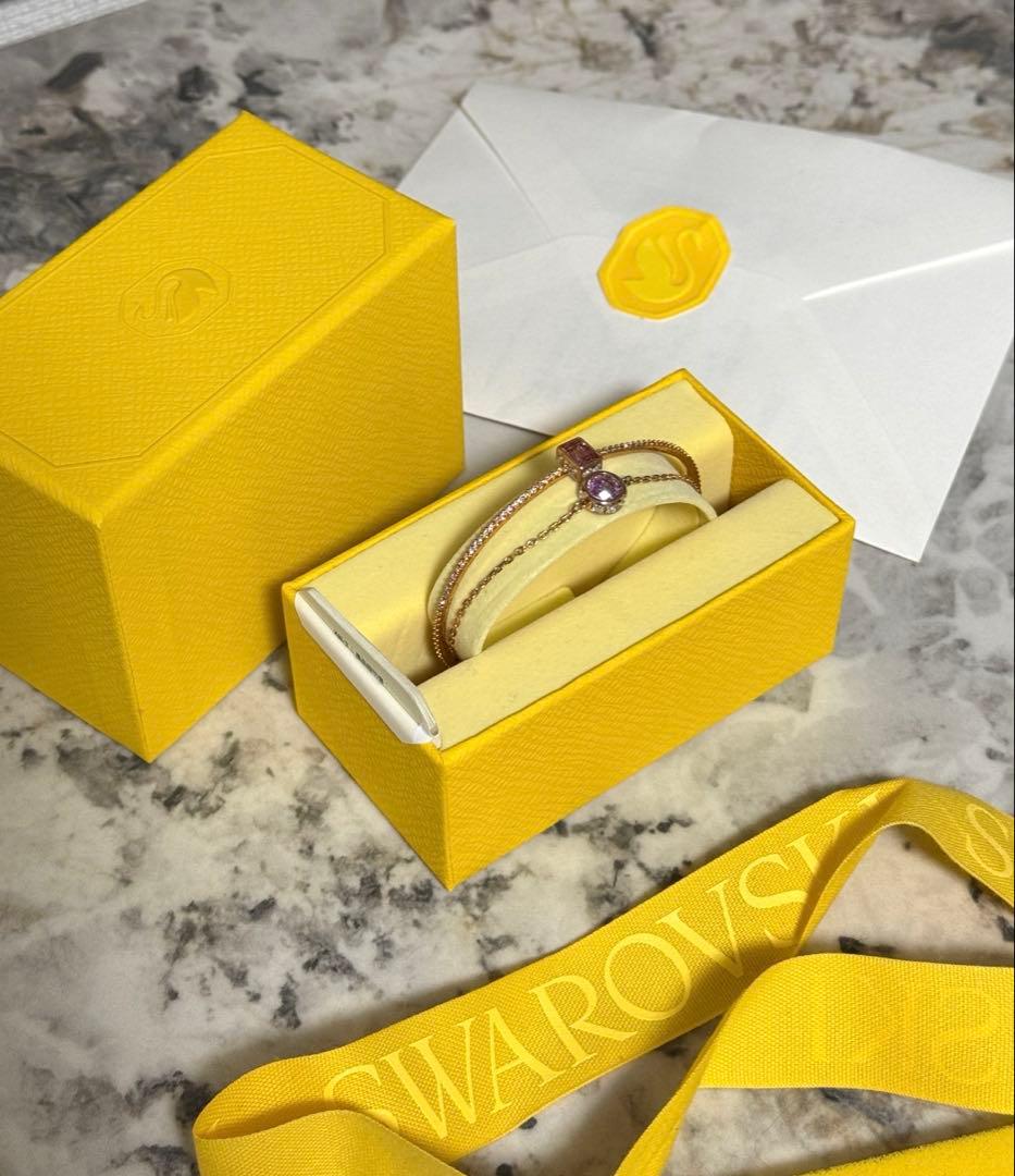 スワロフスキーStilla バングル ミックスカット, ピンクローズゴールドトー