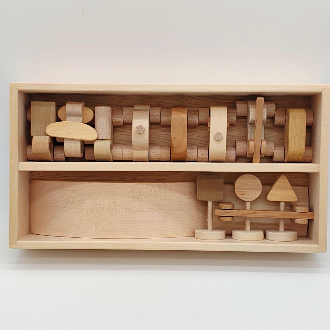 山のくじら舎　なかよしライブラリー　トイホフ　木製 くるまセット　積み木