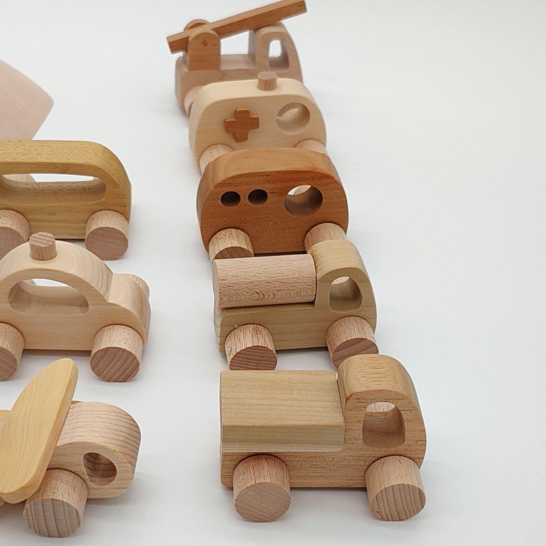 山のくじら舎　なかよしライブラリー　トイホフ　木製 くるまセット　積み木