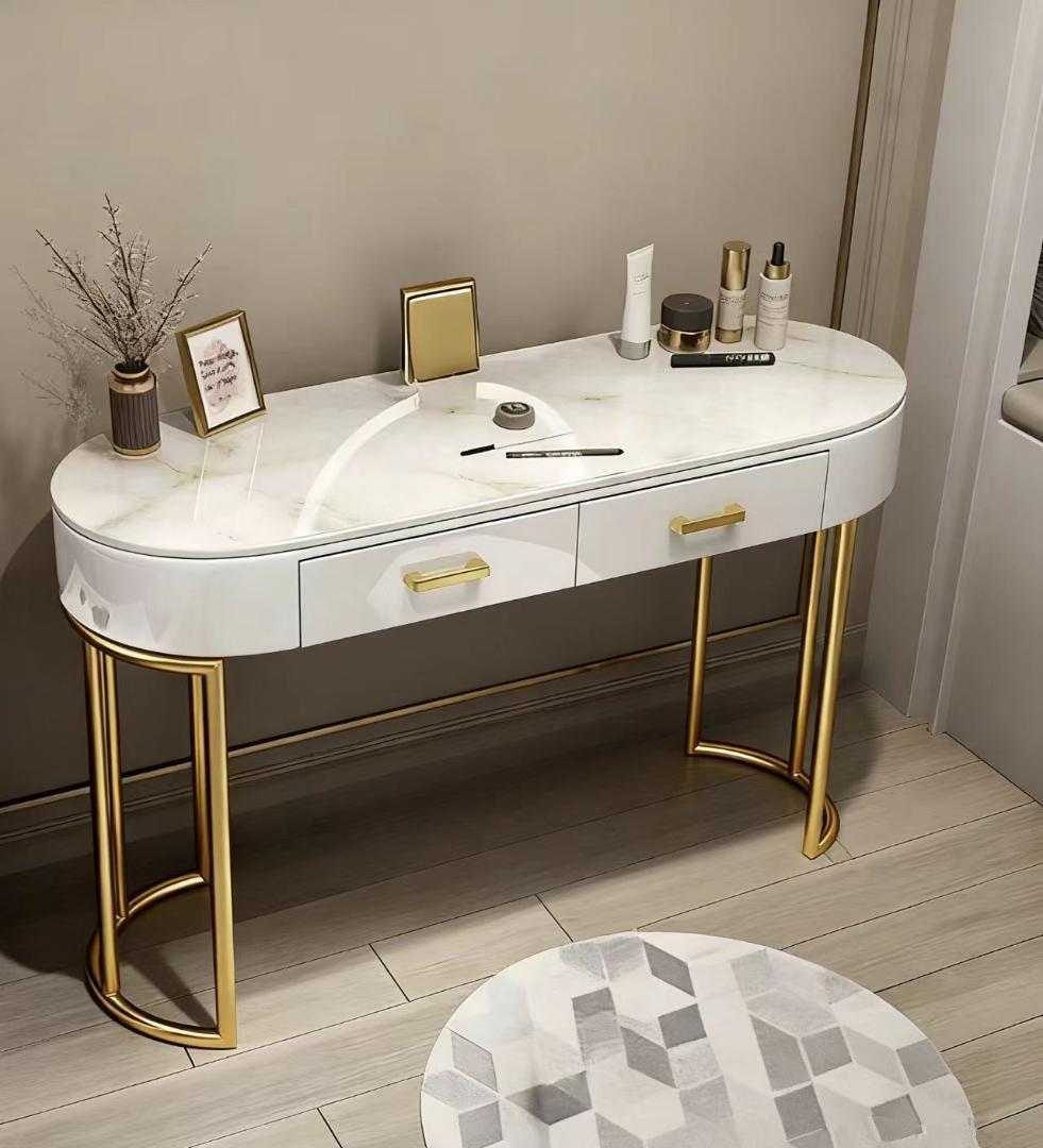 ホワイト ドレッサー金属脚訳あり品写真をご確認 デスクのみ J201-100-①