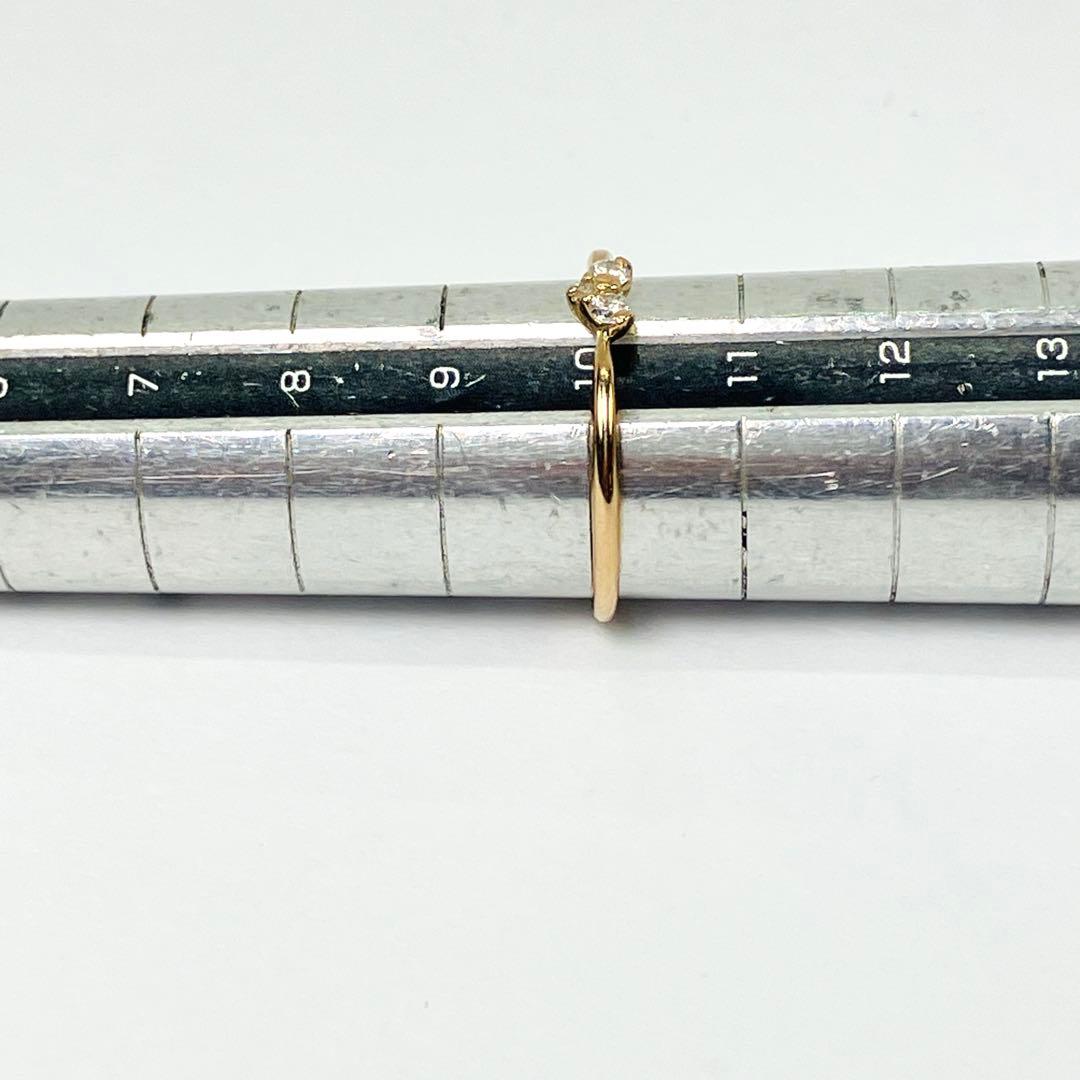 K18YG ハートモチーフ ダイヤモンドリング D:0.08ct