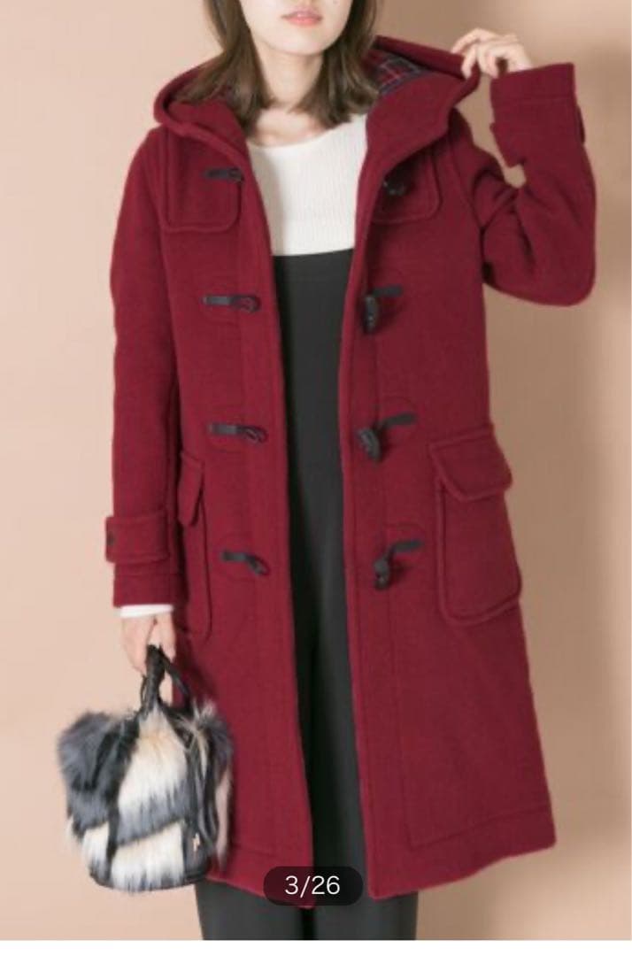 美品ロンドントラディション ダッフルコート フード付き