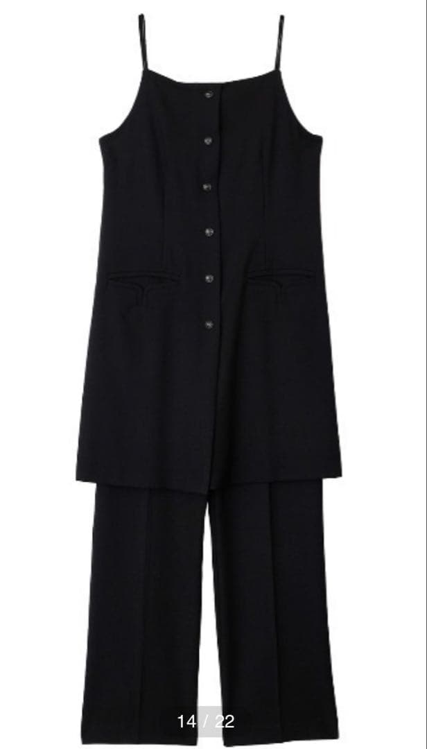 LAYERED CAMISOLE ALL IN ONE ブラック　ベスト　ジレ