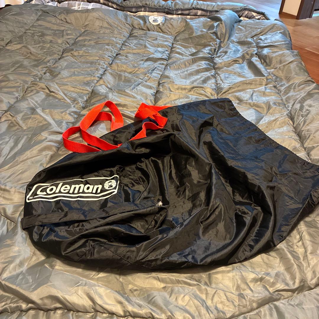 コールマン　二人用寝袋　ハドソンダブル　グレー　チェック柄
