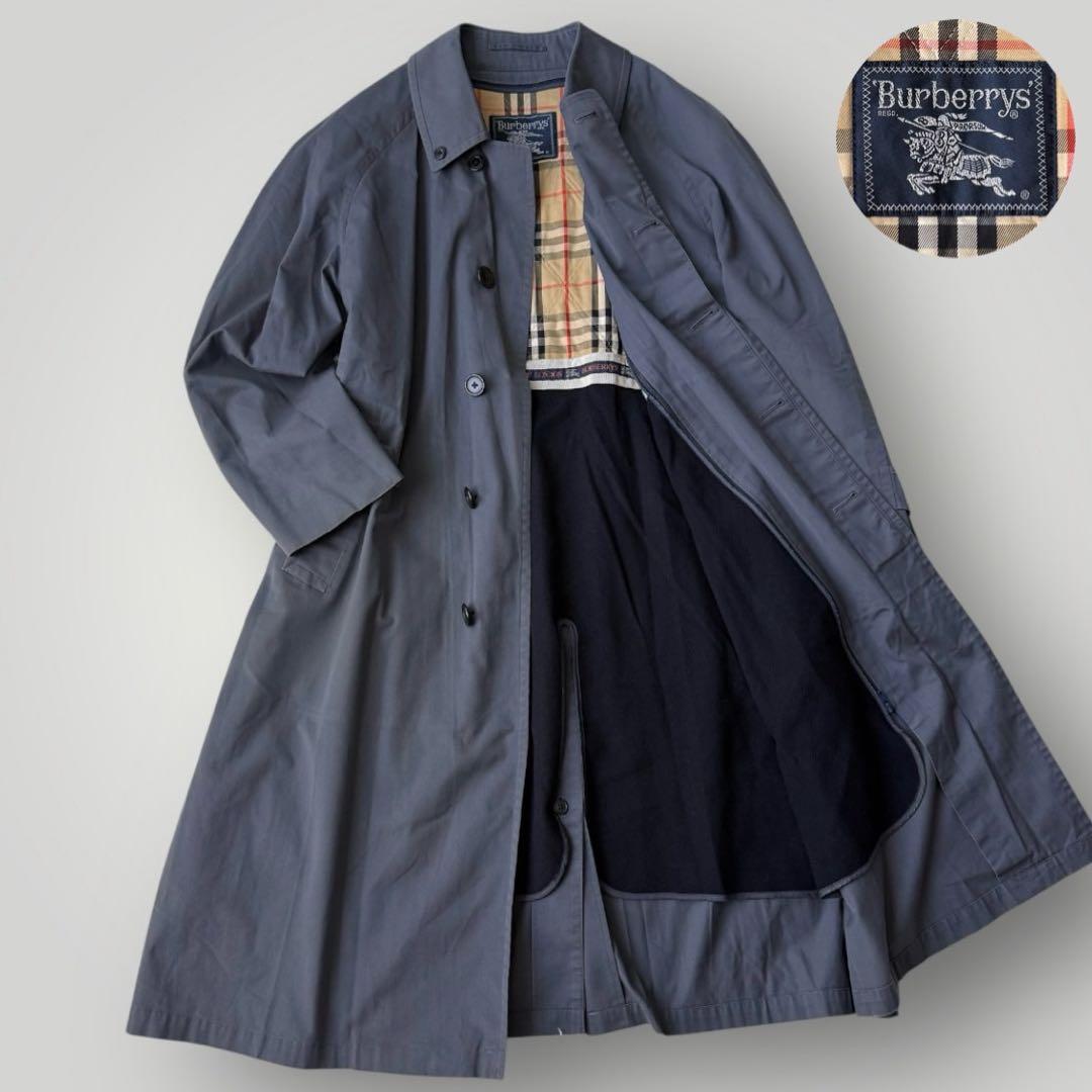 美品 バーバリー ウールライナー ステンカラーコート ノバチエック キルティング