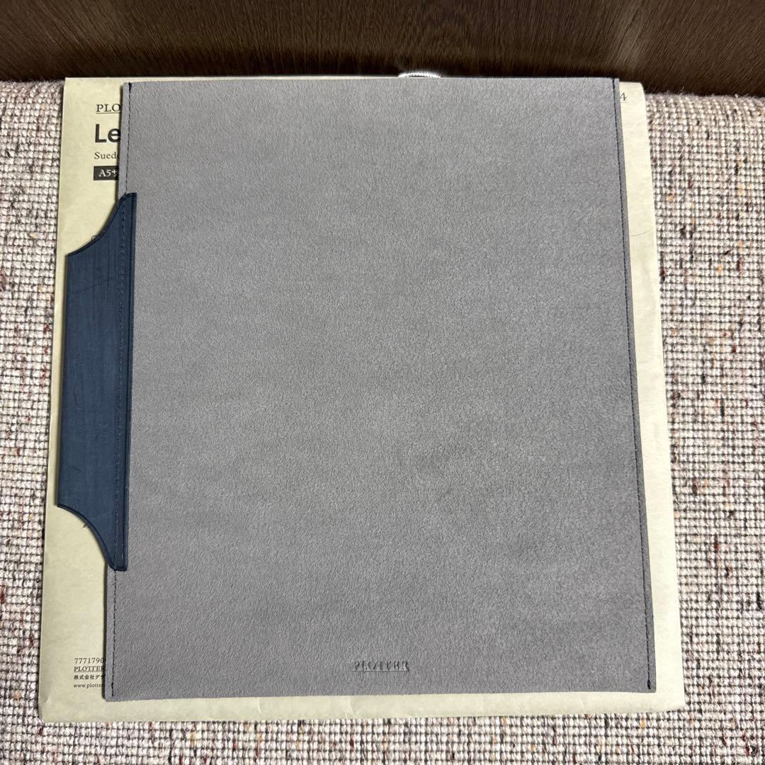PLOTTER レザーバインダーケース A5サイズ グレー✖️ネイビー