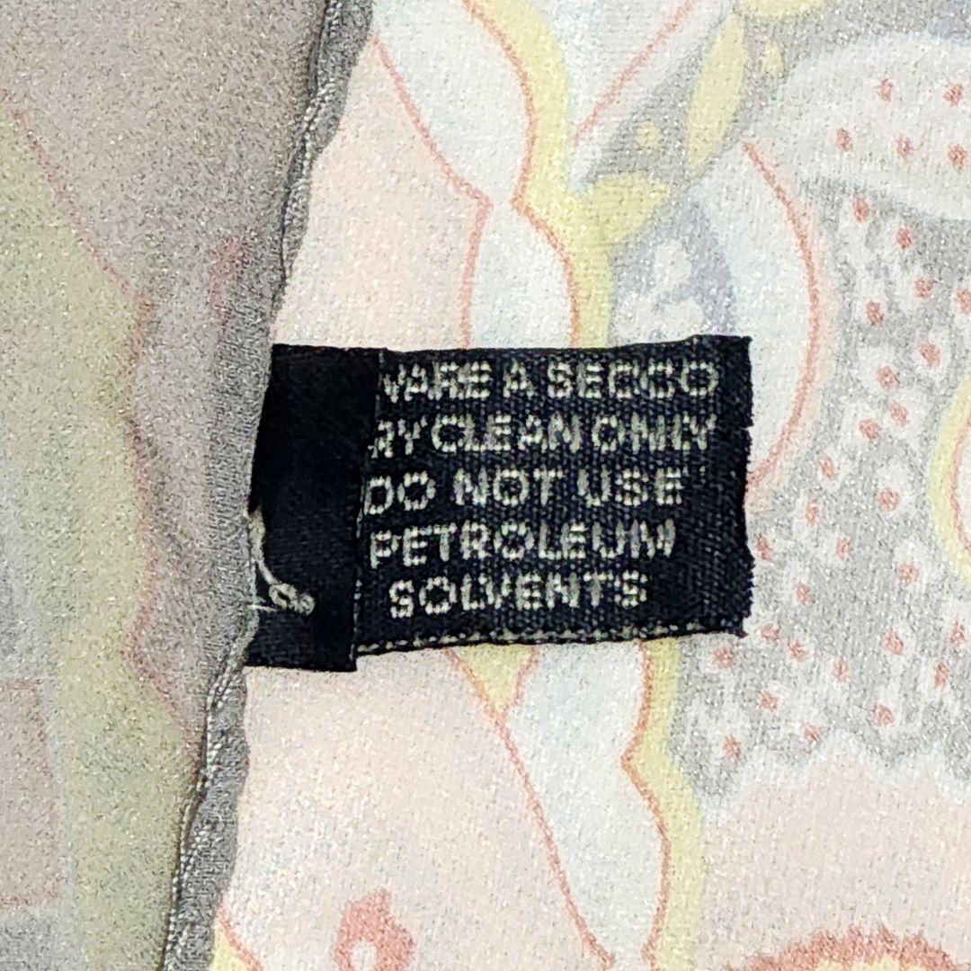 美品 ★ETRO★ スカーフ 大判 シフォン ペイズリー柄 シルク グレー.