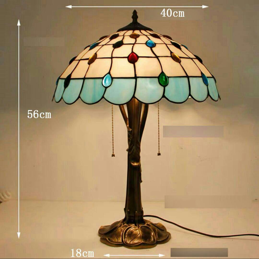 ティファニースタイルテーブルランプ電気スタンドガラスランプオーシャンフェニッ7