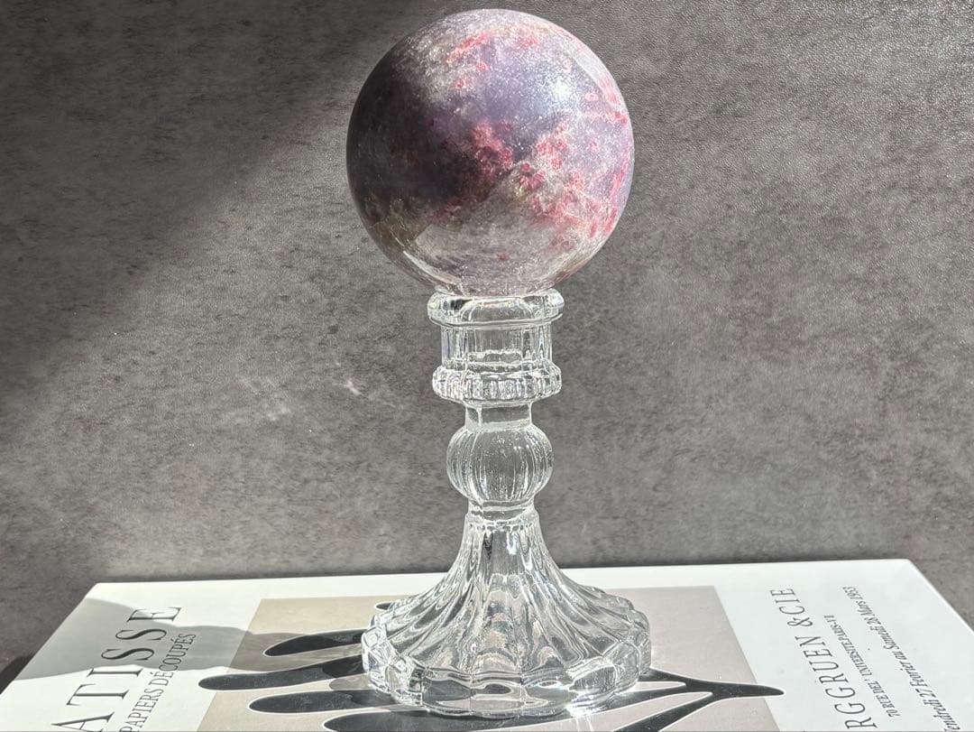 《キラキラ大玉＊ユニコーン・ストーン＊スフィア・台座付き》