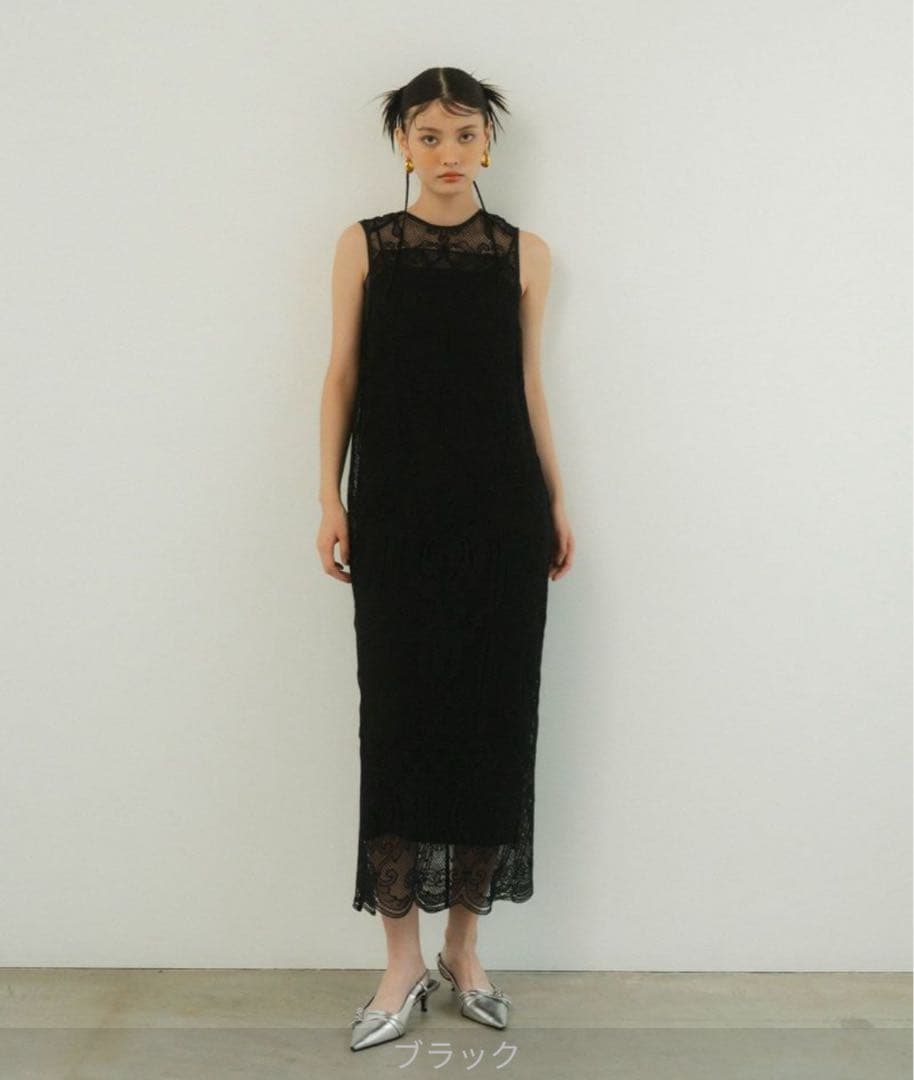 ANDRESD ケミカルレースジッパードレス　Mサイズ