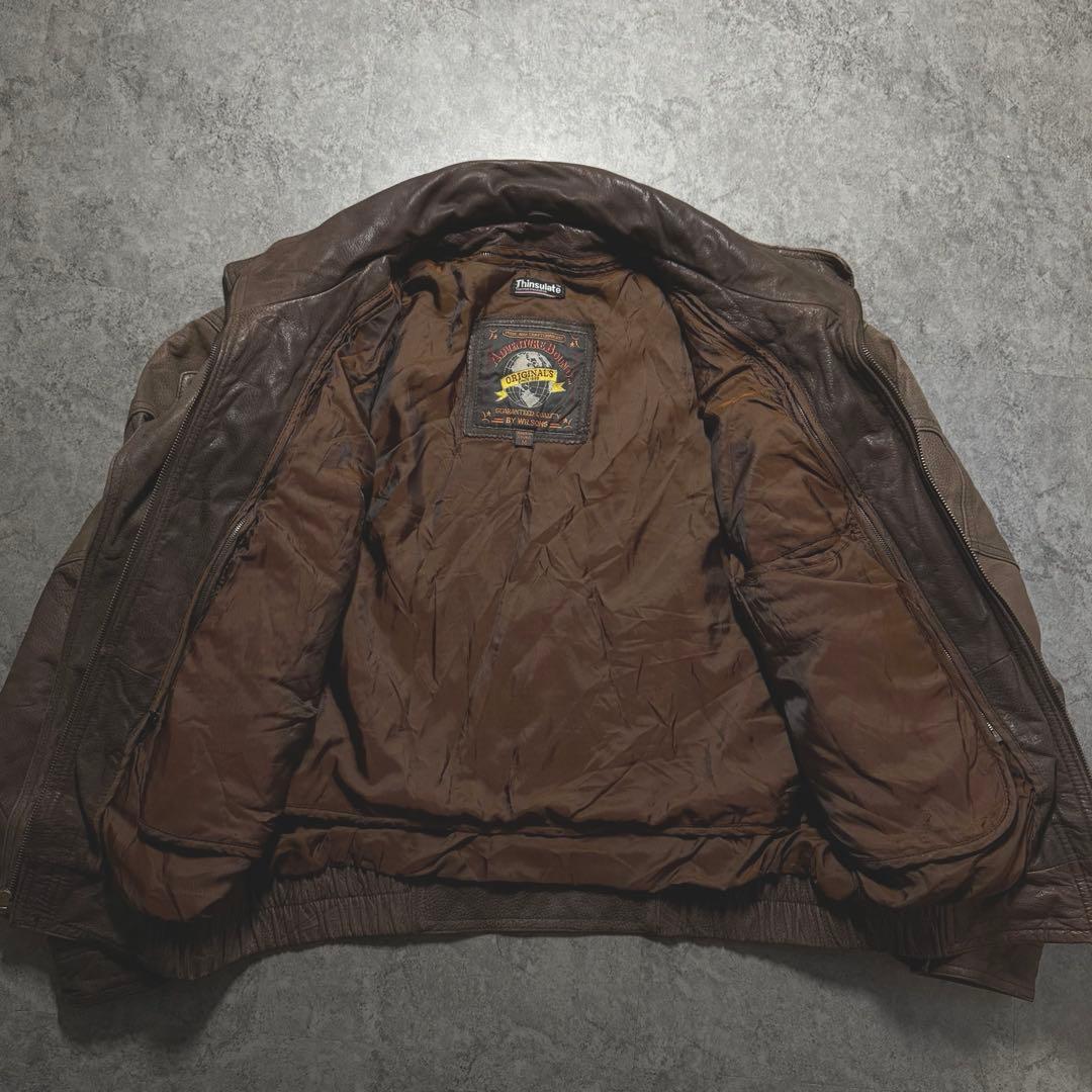 90s WILSON レザージャケット　セミダブルライダース　シンサレート　短丈