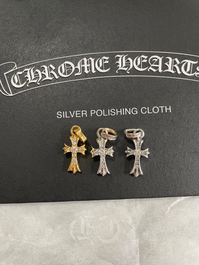 クロムハーツ22k ベビーファットクロス　ダイヤ　チャーム