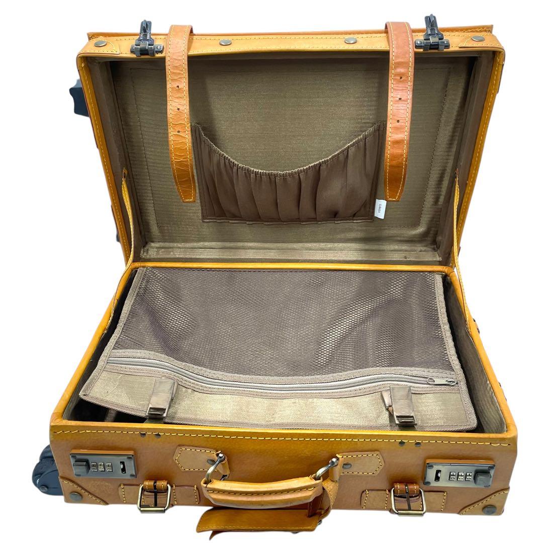 シフレ ユーラシアトランク キャリーケース レザー 豚 キャメル系