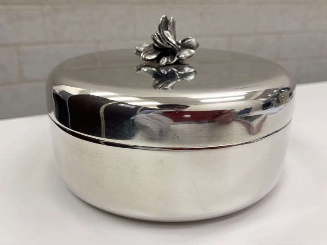 ERCUIS エルキューイ ボンボニエール 小物入れ 銀器 フランス φ12cm