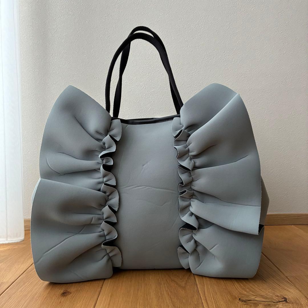 Rapture ラプチャー トートバッグ L グレー フリルリボン