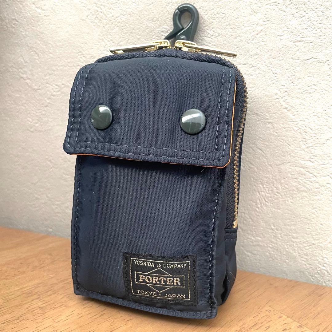 未使用級✨ PORTER アイアンブルー ゴールドファスナー ポーチ