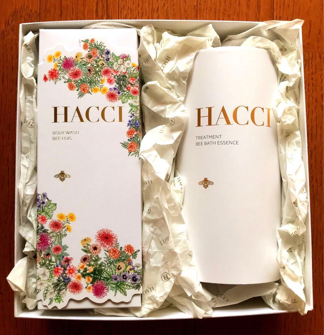 HACCI バスエッセンス　ボディウォッシュ　２点セット　箱・リボン・袋付き