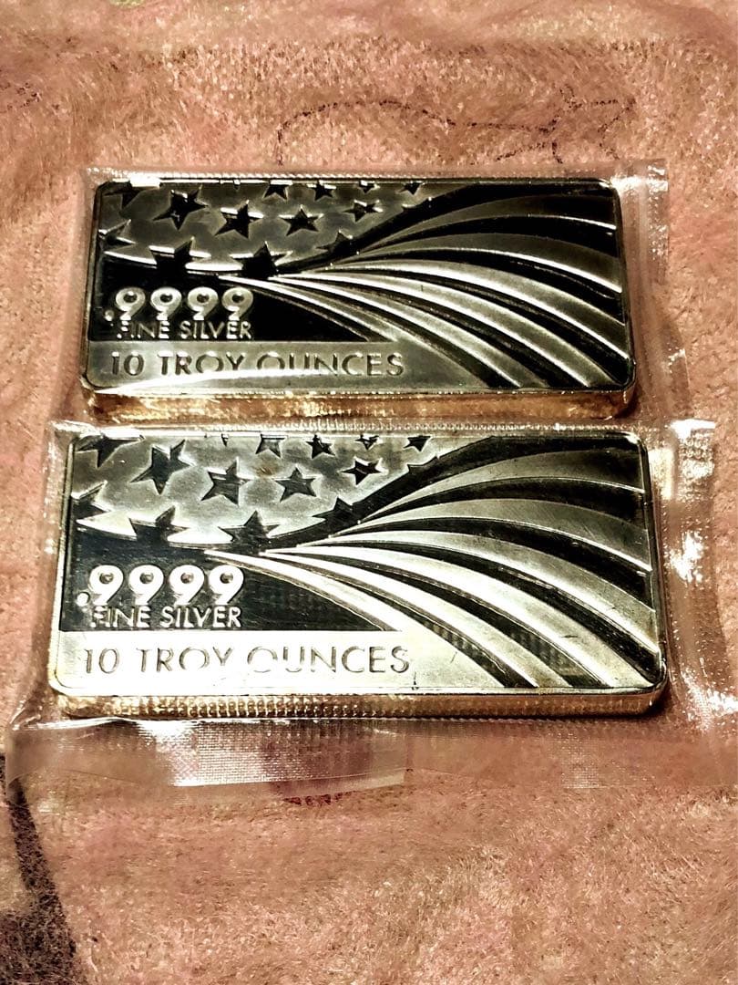 silverインゴット　APMEX 10トロイオンス 銀バー2個