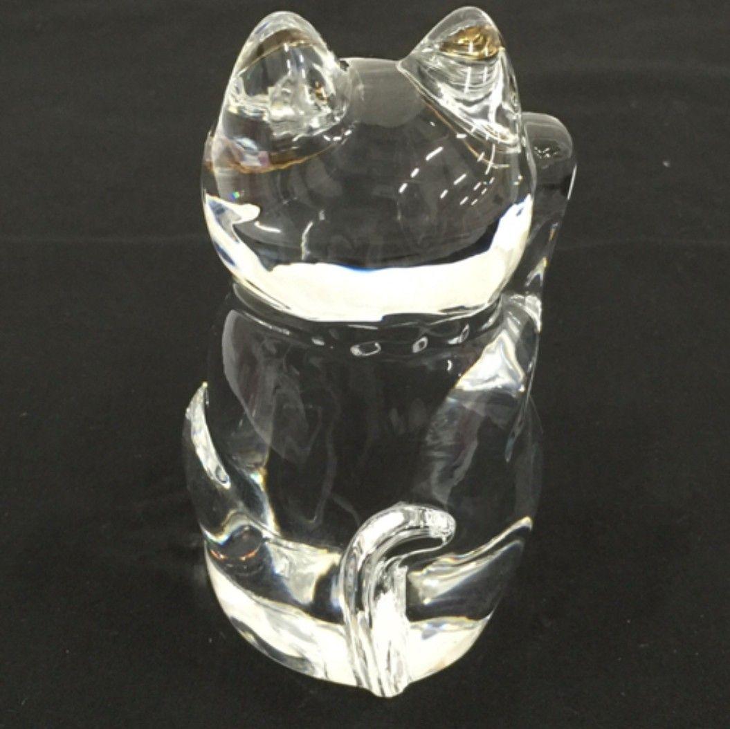 Baccarat バカラ 招き猫 ミッドナイト ゴールド 置物