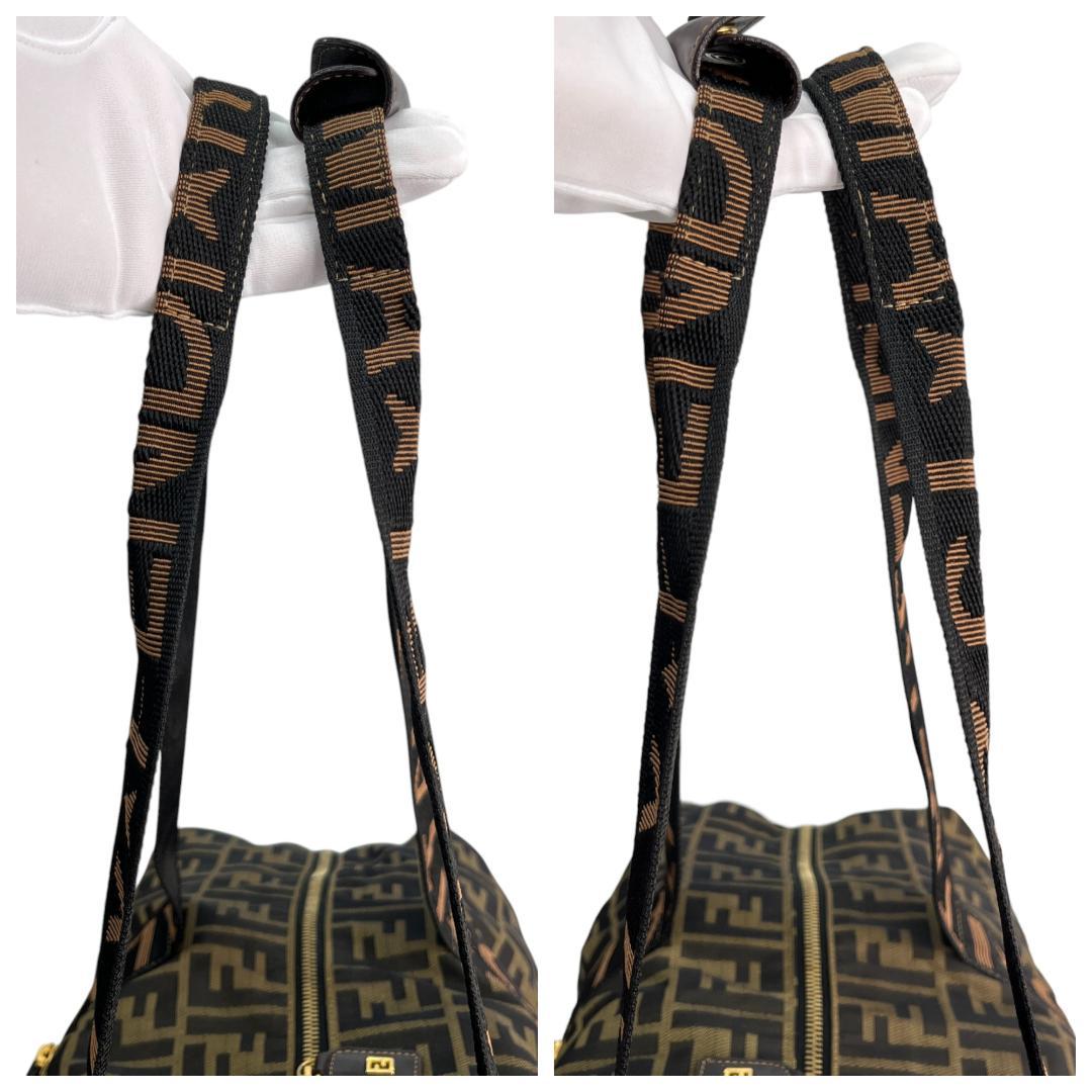 美品 FENDI フェンディ ボストンバッグ ズッカ 総柄 ロゴ 大容量 旅行