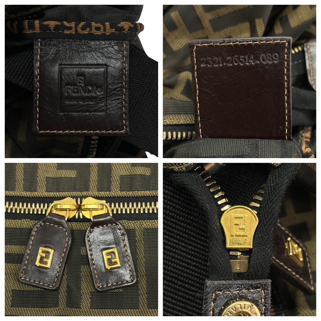 美品 FENDI フェンディ ボストンバッグ ズッカ 総柄 ロゴ 大容量 旅行