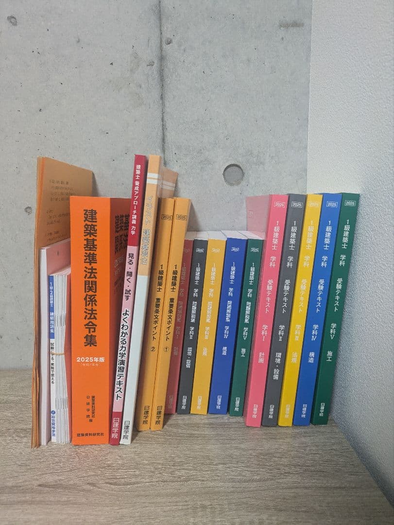 2025 一級建築士 日建学院 教科書・問題集セット