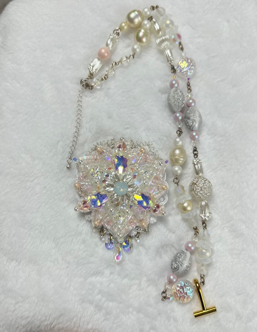 piari様　ネックレス　色紙　ハンドメイド　ビーズ　刺繍