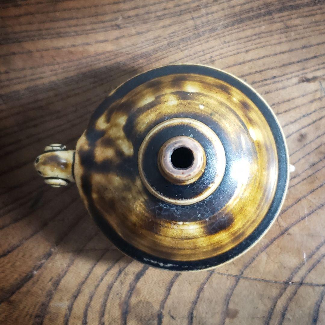 油燈　油壺　油灯　オイルランプ　陶器　亀　珍品　一輪挿し　花器　花瓶