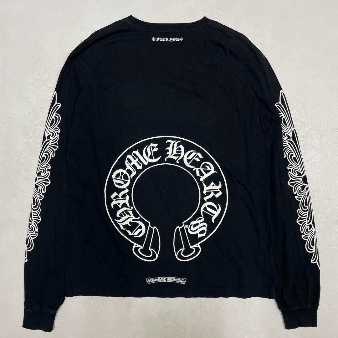 美品 CHROME HEARTS クロムハーツ ロンT フローラルクロス