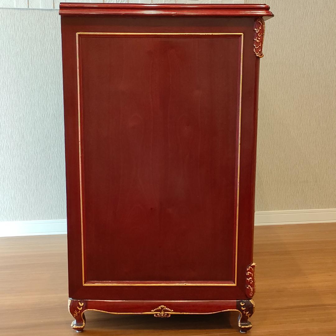 アンティーク　5段チェスト　猫脚　木彫　クラシックチェスト