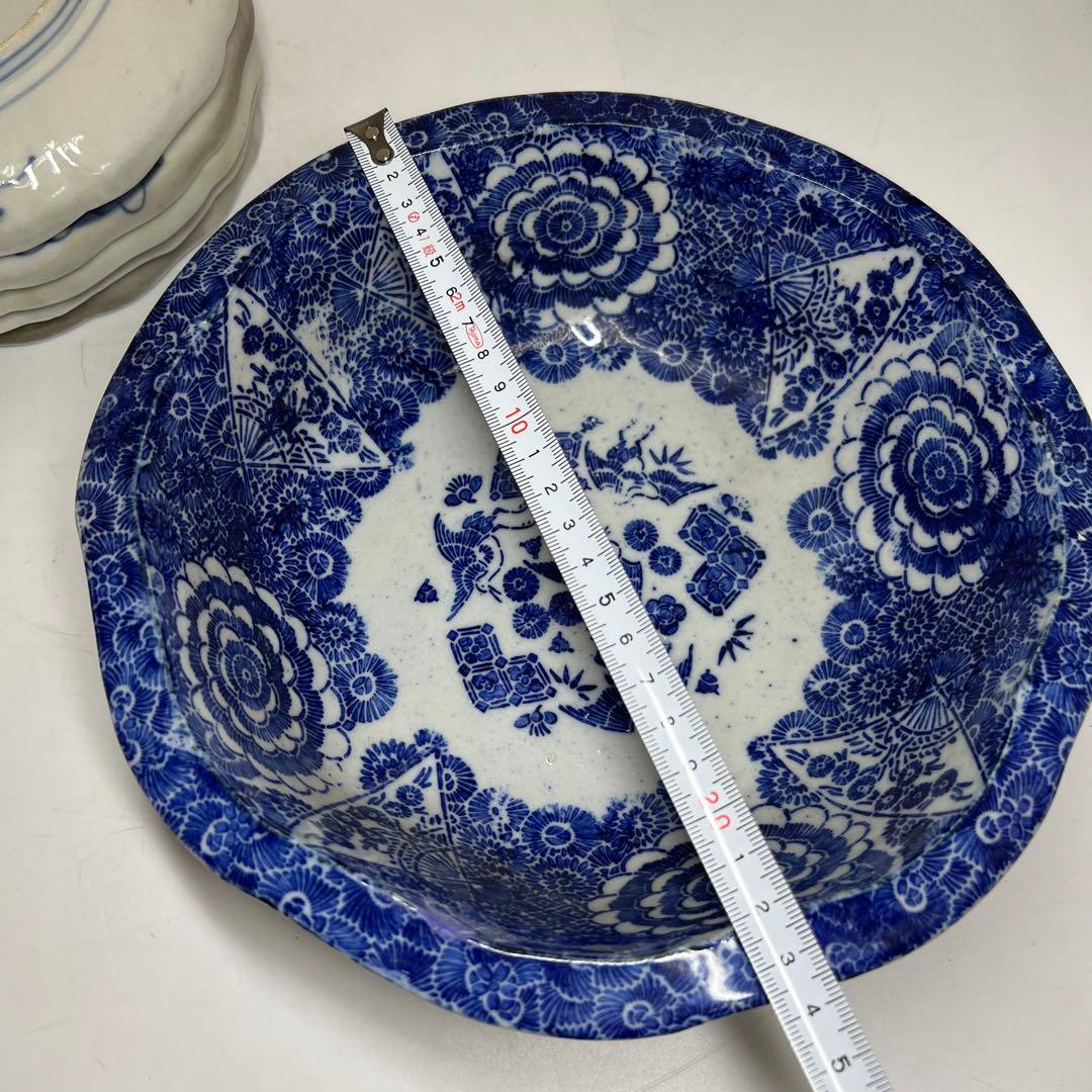 古伊万里、古染付　染付銚子、中皿等色々　東Y8-0113②