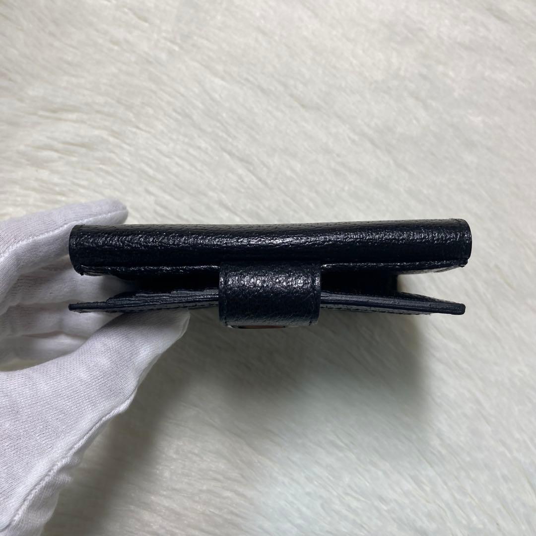 未使用保管 希少　GUCCI グッチ　二つ折り　黒　キャンバス　箱付き　付属　銀