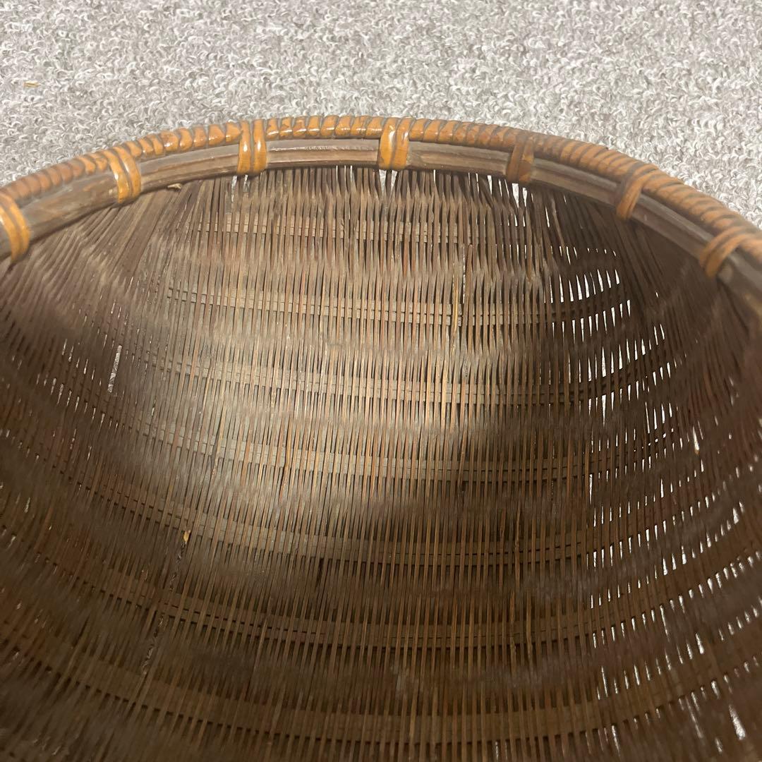 江戸時代　竹かご　バンブーバスケット　竹籠　アジアン雑貨　和風アンティーク レア