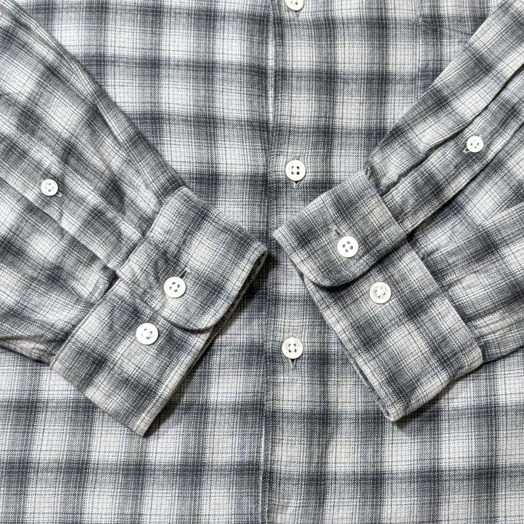 極美品★スティーブンアラン　オンブレチェックシャツ　М　グレー