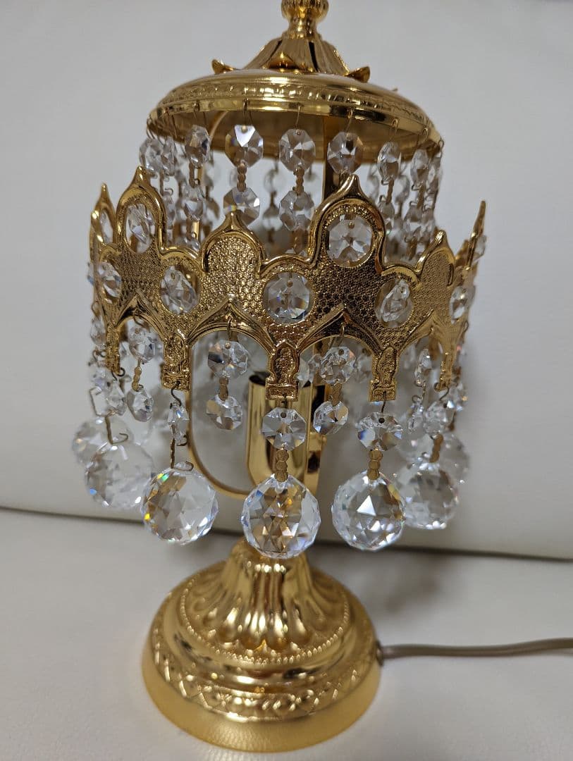 スタンドライト　カットガラス　ゴ−ルド