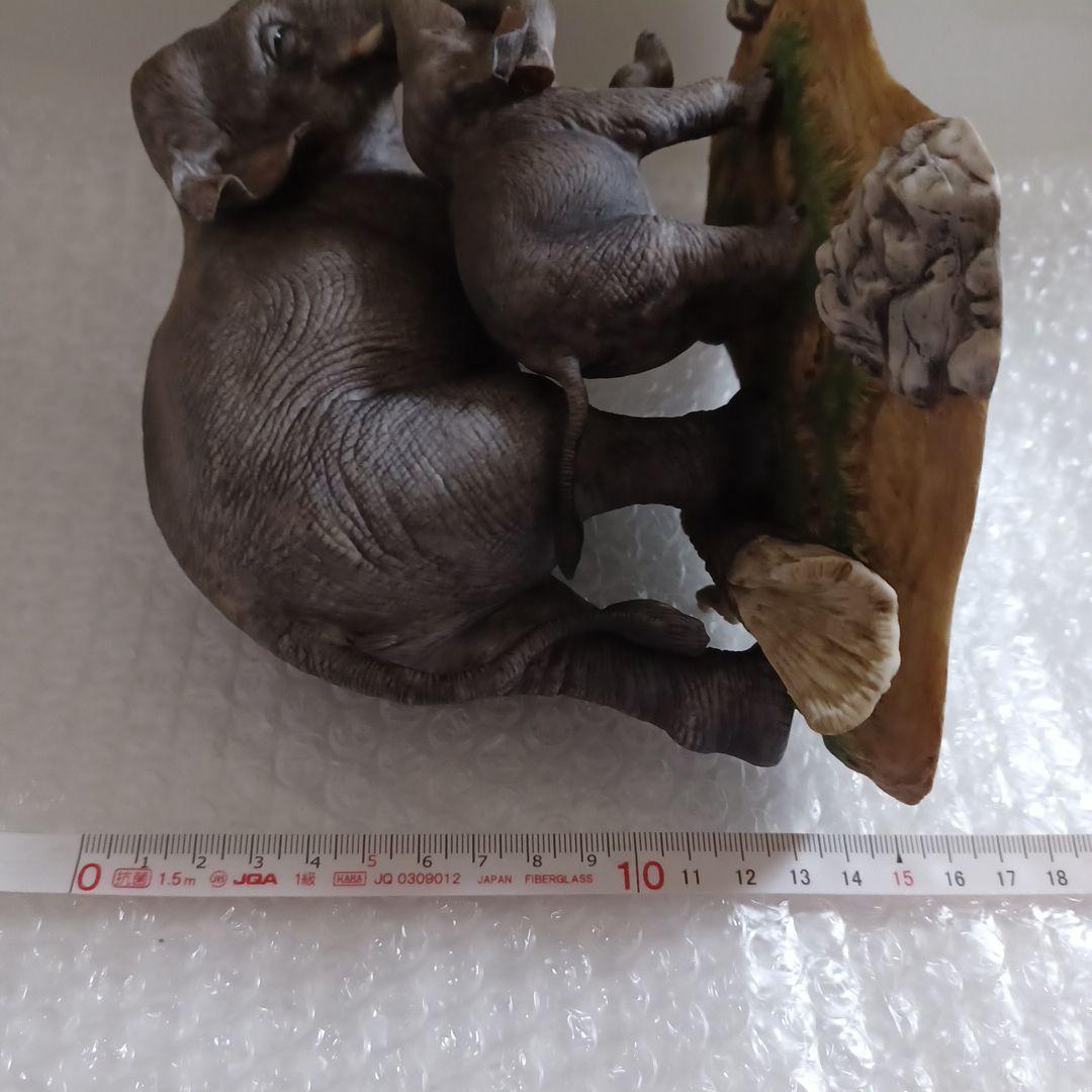 1985年　LENOX　7大陸の野生動物　アジア象の親子　陶器　置物　象