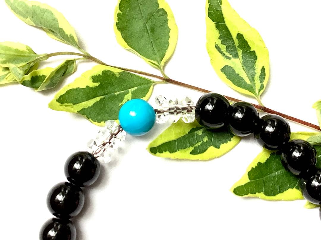 スリーピングビューティーターコイズ‼️国内最高峰黒平水晶*奈留島水晶ブレスレット