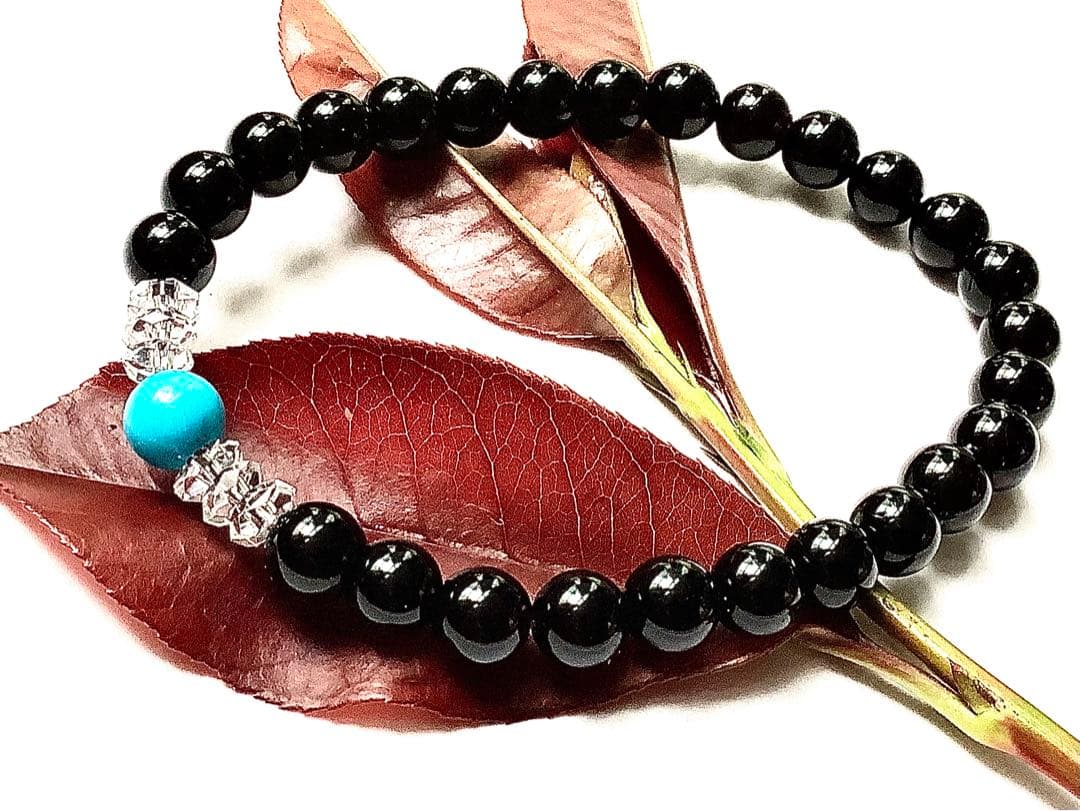 スリーピングビューティーターコイズ‼️国内最高峰黒平水晶*奈留島水晶ブレスレット