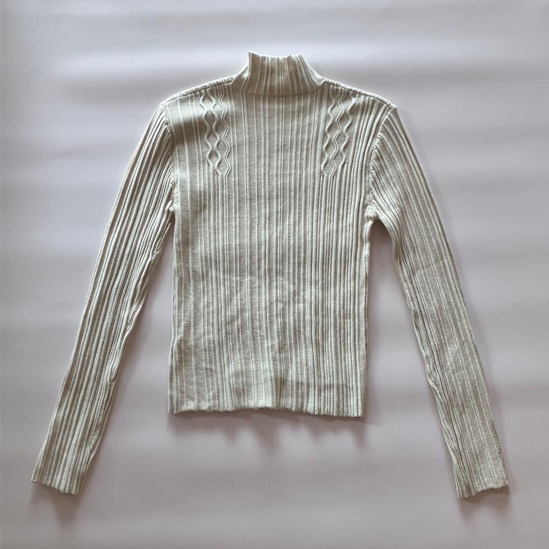 トップス Eaphi RANDOM LINE DESIGN KNIT ivory