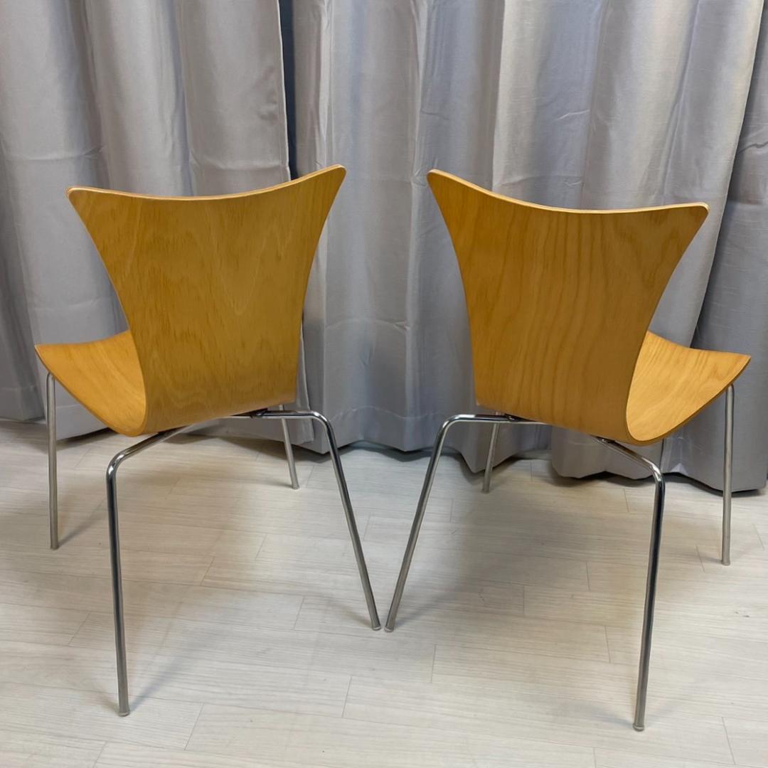 天童木工　スタッキングチェア　2脚セット