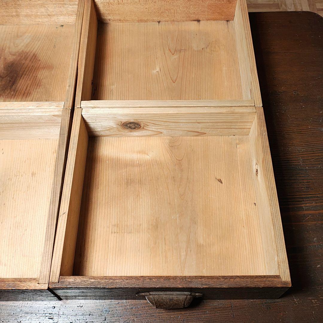 両引座卓　ちゃぶ台　文机　小引き出し6杯　昭和レトロ　古家具