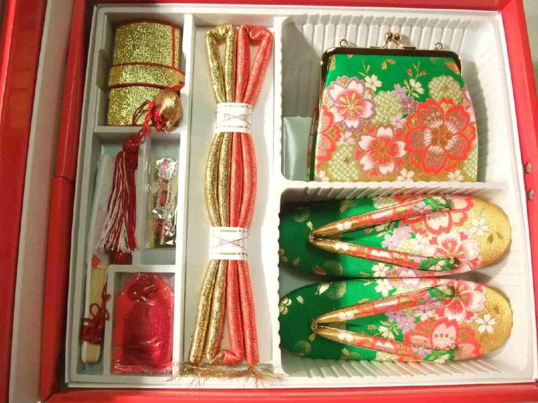 七五三 結び帯 箱せこセット 草履バッグ 大サイズ ７歳用 新品 g7268