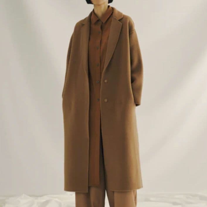 ソージュ　ウールリバーコート　キャメル
