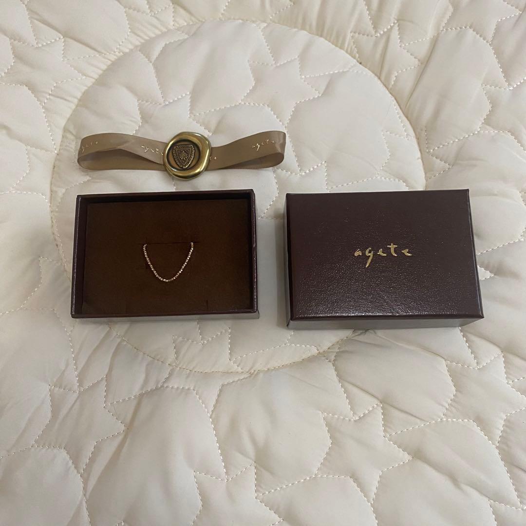 agete シンプル チェーンブレスレット K10