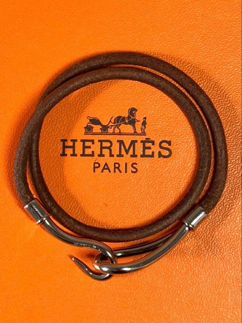 良品　エルメス　ジャンボ　シルバー金具　チョーカー　2連ブレスレット　箱付き