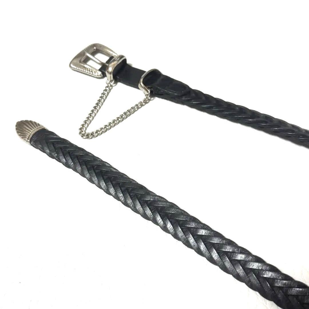 JieDa ジエダ ウエスタンベルト 編み込みレザーベルト